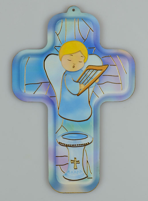 Croix en Bois Enfant - Ange Gardien Baptême (pic 2)