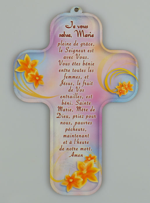 Croix Enfant avec Prière Je vous salue Marie (pic 2)