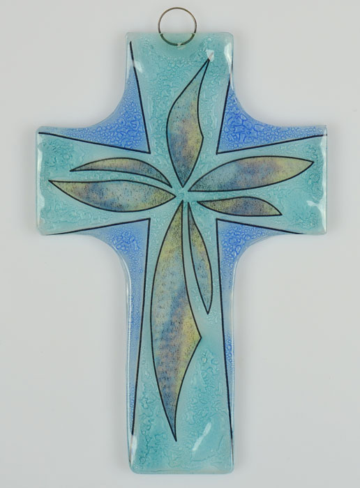 Croix en Verre Artisanale - 12 cm (pic 2)