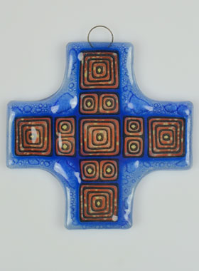 Croix en Verre Motif Moderne - 8 cm (pic 1)