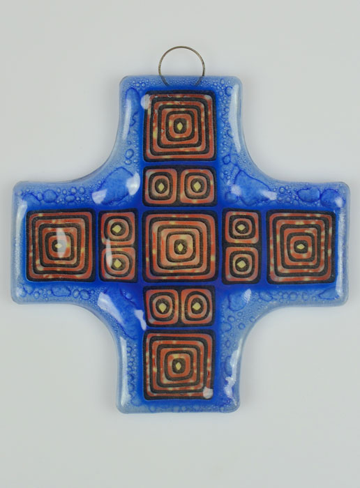 Croix en Verre Motif Moderne - 8 cm (pic 2)