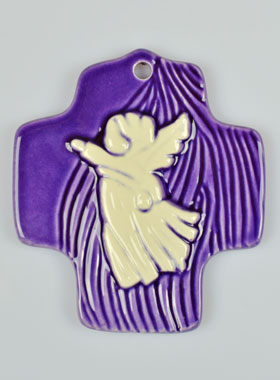 Croix Enfant Céramique Ange - Parme (pic 1)