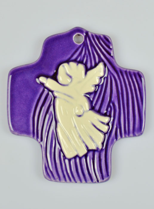 Croix Enfant Céramique Ange - Parme (pic 2)