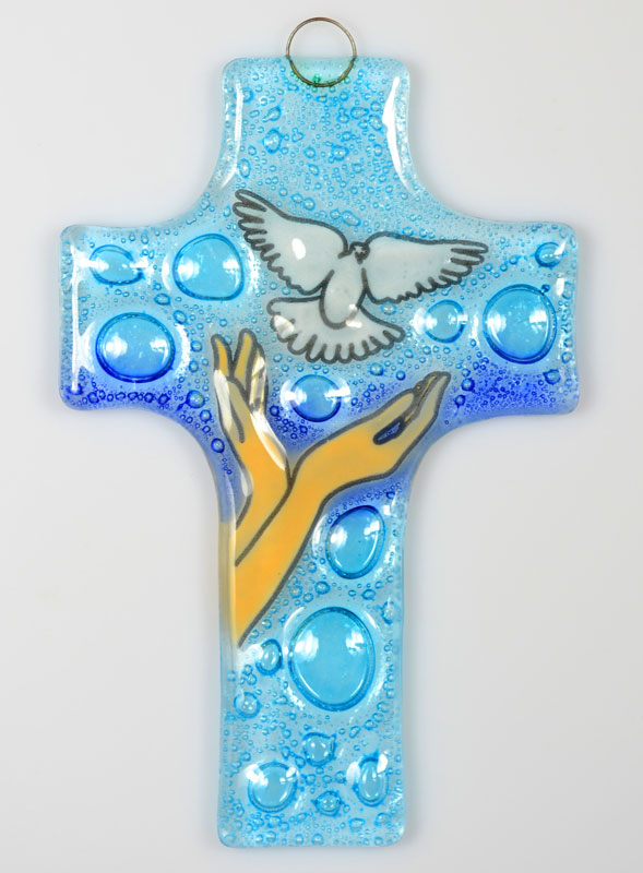 Croix Enfant Esprit Saint en Verre (pic 2)