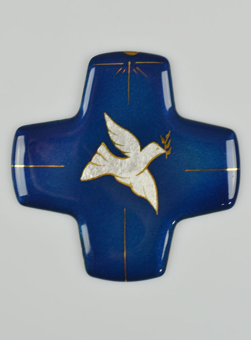 Croix Esprit Saint en Emaux du Liban - Cadeau de Baptême (pic 2)