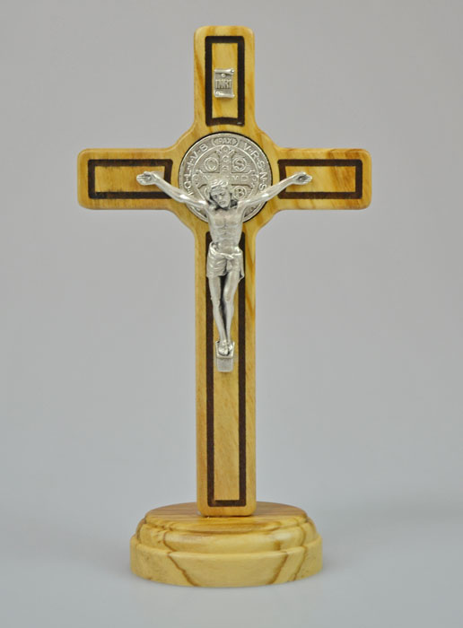 Croix de Saint Benoit en Bois d'Olivier - 15cm (pic 2)