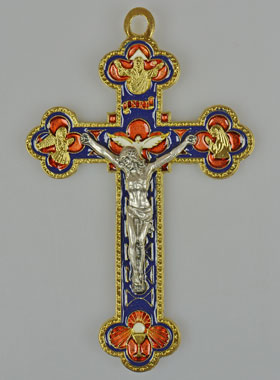 Crucifix Vitrail de la Sainte Trinité - 13 cm (pic 1)
