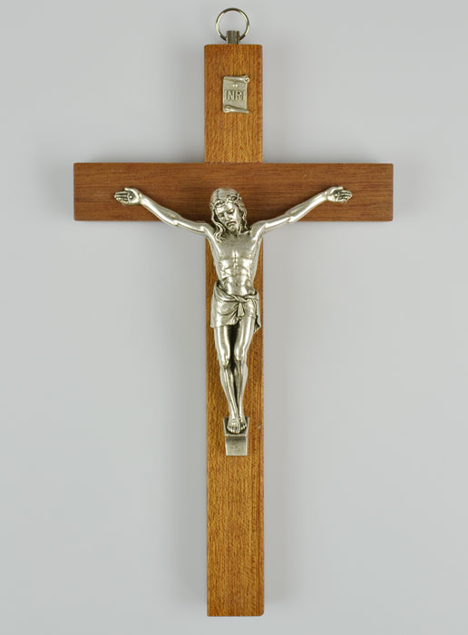 Crucifix en Bois et Bronze Argent (pic 2)