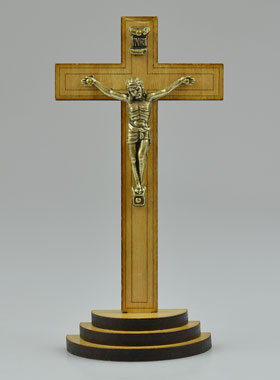 Crucifix en bois et Christ Style Bronze - 12 cm (pic 1)