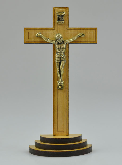 Crucifix en bois et Christ Style Bronze - 12 cm (pic 2)