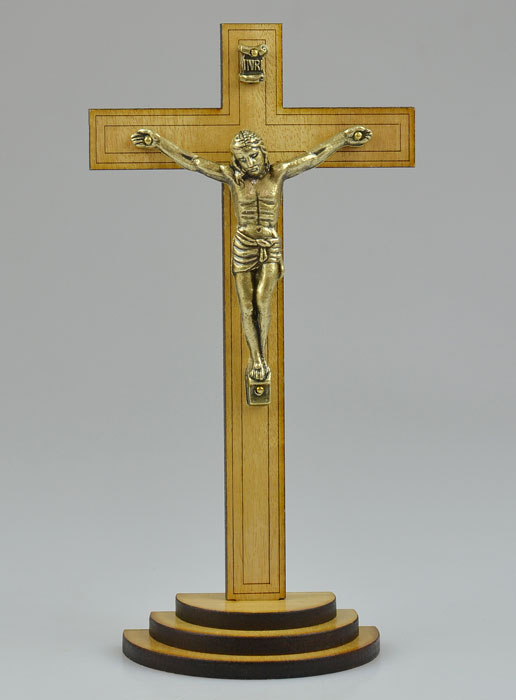 Crucifix en bois et Christ Style Bronze - 16 cm (pic 2)