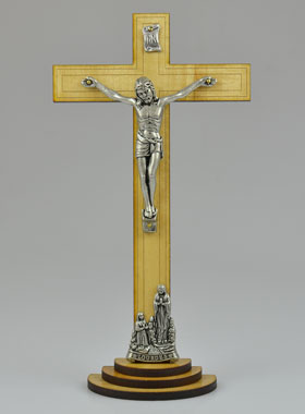 Crucifix en Bois et Christ Style Bronze de Lourdes - 21 cm (pic 1)