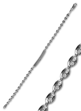Gourmette de Baptême en Argent - Maille Grain de Café 4mm (pic 1)