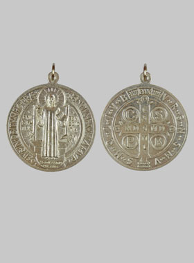 Grande Médaille de Saint Benoît Murale - Métal 10cm (pic 1)