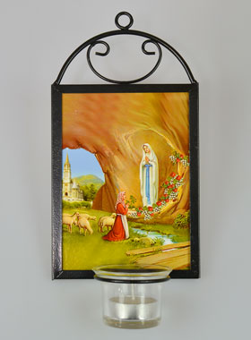 Icône Bougeoir Notre Dame de Lourdes - 18 cm (pic 1)