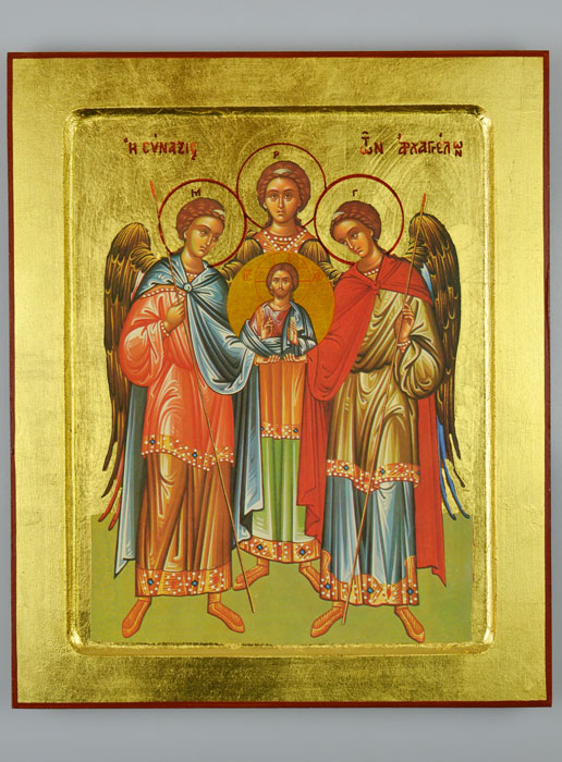 Icône Byzantine des Saints Archanges de Dieu - 30 cm (pic 2)