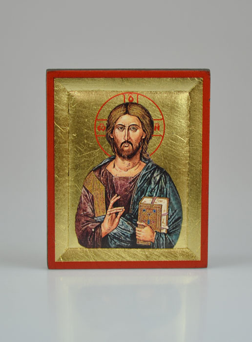 Icône Byzantine du Christ Pantocrator Peinte à la Main - 8 cm (pic 2)