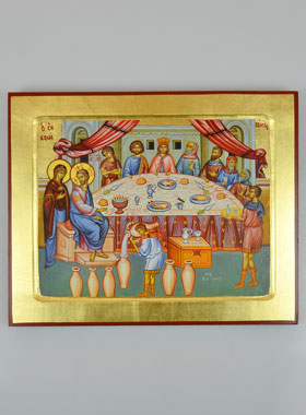 Icône Byzantine Évangile Noce de Cana - 30 cm (pic 1)