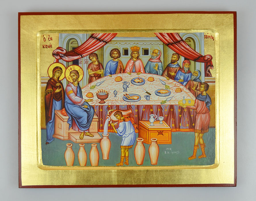 Icône Byzantine Évangile Noce de Cana - 30 cm (pic 2)