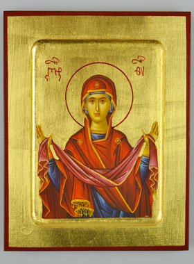 Icône Byzantine Notre Dame de Protection - 17 cm (pic 1)