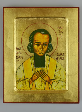 Icône Byzantine Saint Curé d'Ars - Jean-Marie Vianney - 18 cm (pic 1)