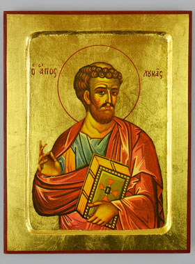 Icône Byzantine Saint Luc l'évangéliste - 22 cm (pic 1)
