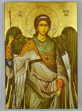 Icône Byzantine Saint Michel Archange Gris - 25 cm (pic 1)