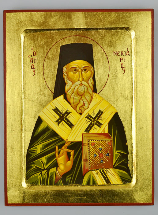 Icône Byzantine Saint Nectaire - 22 cm (pic 2)