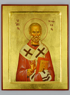 Icône Byzantine Saint Nicolas - 22 cm (pic 1)