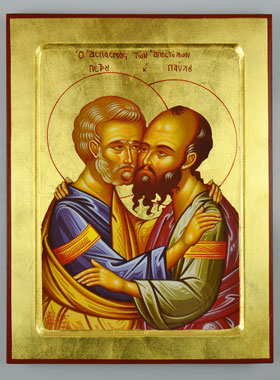Icône Byzantine Saint Pierre et Saint Paul - 28 cm (pic 1)