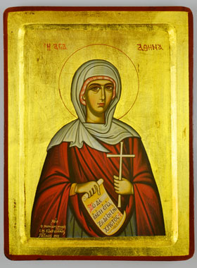 Icône Byzantine Sainte Athéna - 30 cm (pic 1)