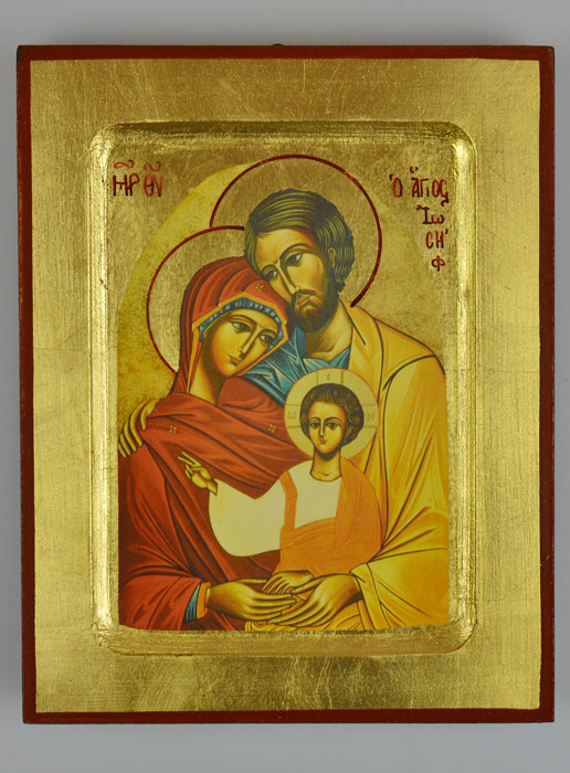 Icône Byzantine Sainte Famille de Nazareth - 17 cm (pic 2)