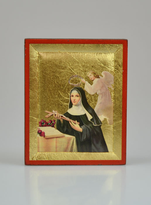 Icône Byzantine Sainte Rita de Cascia Peinte à la Main - 8 cm (pic 2)