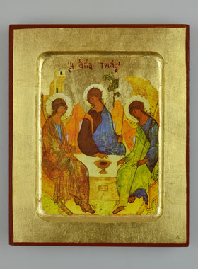 Icône Byzantine Sainte Trinité de Roublev - 17 cm (pic 1)