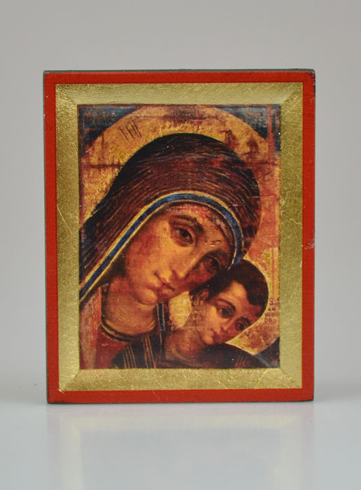 Icône Byzantine Vierge à l'Enfant Peinte à la Main - 8 cm (pic 2)