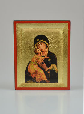 Icône Byzantine Vierge de Vladimir Peinte à la Main - 8 cm (pic 1)
