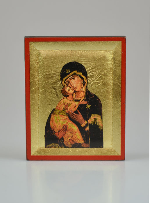Icône Byzantine Vierge de Vladimir Peinte à la Main - 8 cm (pic 2)