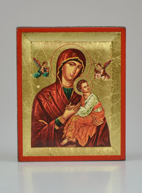 Icône Byzantine Vierge du Perpétuel Secours Peinte à la Main - 8 cm (pic 1)