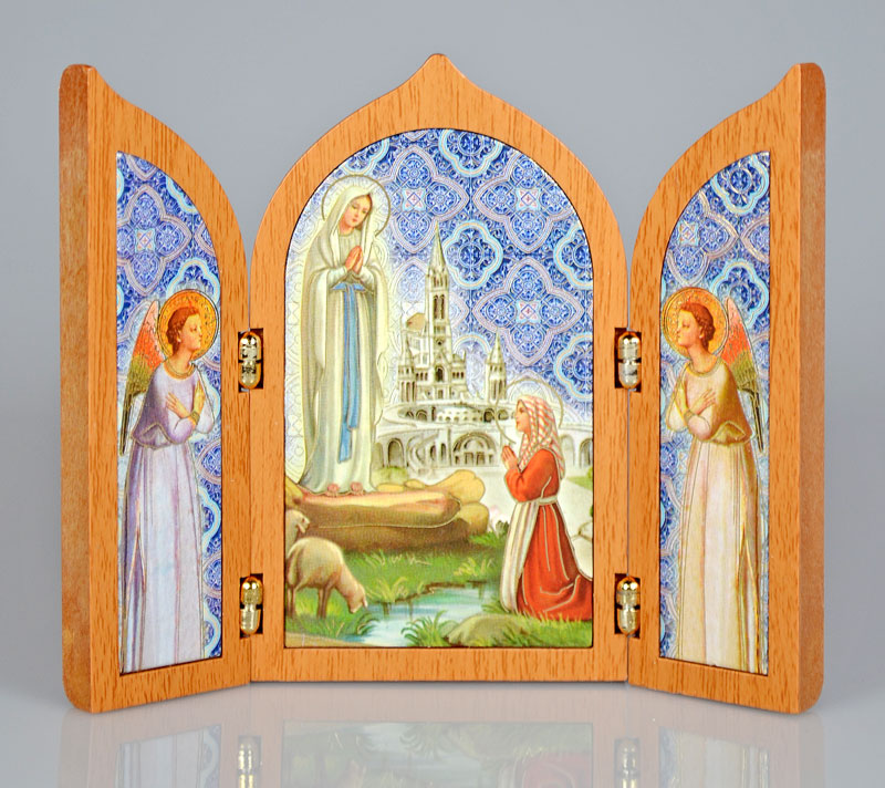 Icône Triptyque de Lourdes en Bois (pic 2)