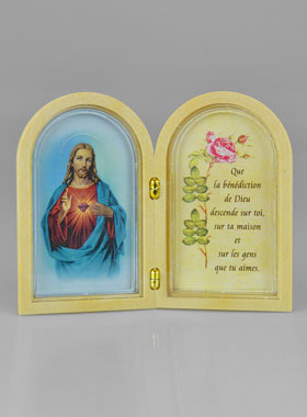 Icône Diptyque Sacré Coeur de Jésus + Prière de Bénédiction (pic 1)