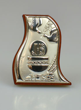 Icône du Christ Eucharistie en Argent sur Bois - Première Communion (pic 1)