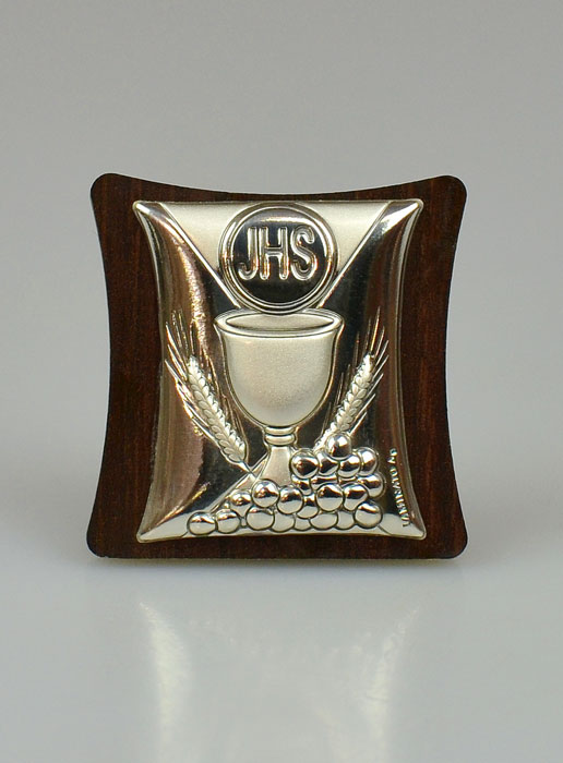 Icône Eucharistie en Argent sur Bois - Première Communion (pic 2)