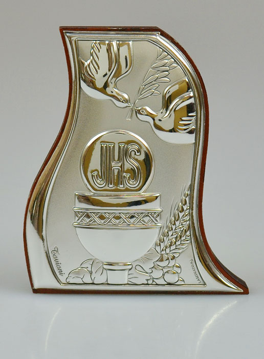 Icône Première Communion Calice en Argent sur Bois - 7 cm (pic 2)