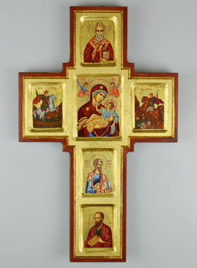 Icône Religieuse Croix du Christ Peinte à la Main (pic 1)