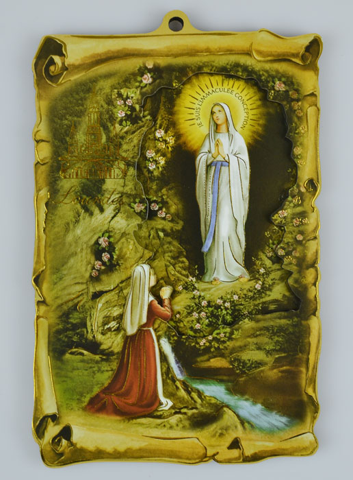 Icône Souvenir Grotte Notre Dame de Lourdes - 15 cm (pic 2)