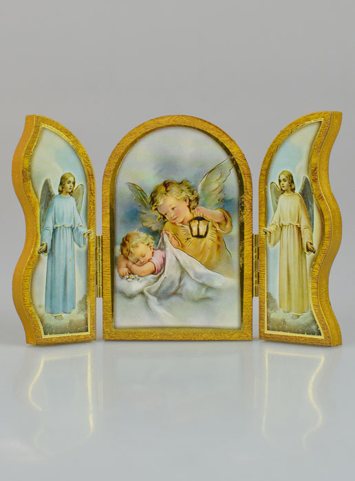 Icône Triptyque Ange-Gardien Protecteur - 12 cm (pic 2)