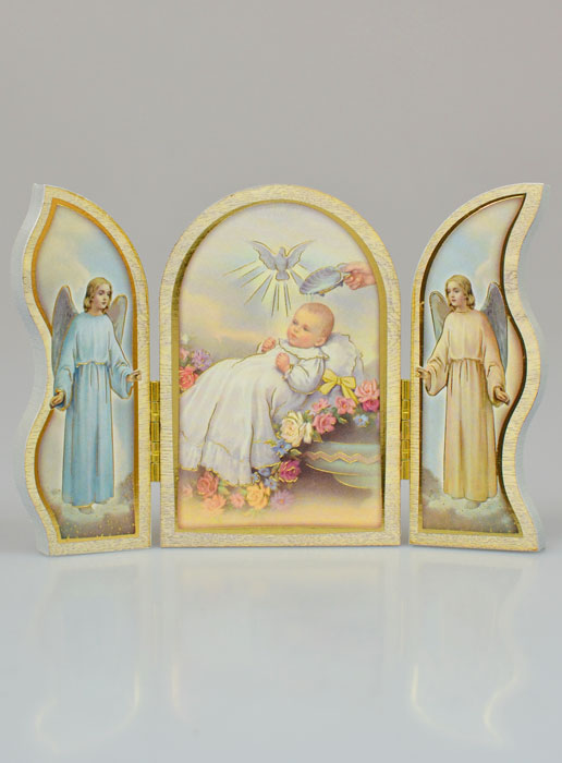 Icône Triptyque Souvenir de Baptême - 13 cm (pic 2)