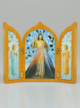 Icône Triptyque de la Miséricorde Divine en Bois (pic 1)