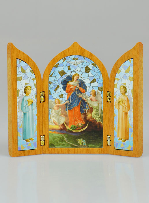 Icône Triptyque de la Vierge Marie qui Défait les Noeuds (pic 2)