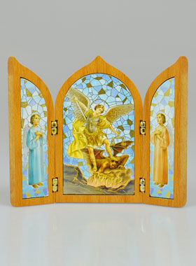 Icône Triptyque de Saint Michel Archange en Bois (pic 1)